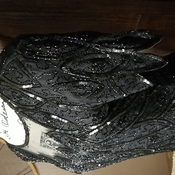 Vintage Stenay Silk Beaded Sequin Cocktail Blouse-size Med - Picture 5 of 11